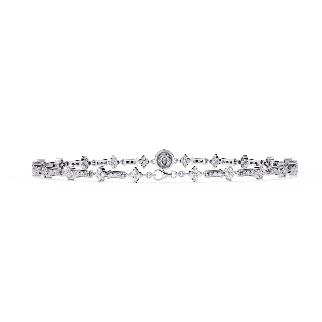 Eterna Luxe Sterling Silver Diamond-Cut Bracelet | Elegant Designer Women’s Jewelry