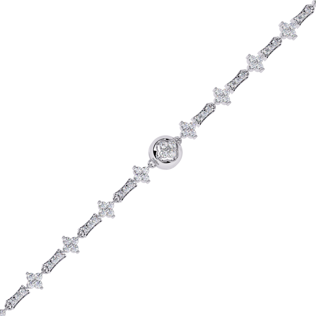 Eterna Luxe Sterling Silver Diamond-Cut Bracelet | Elegant Designer Women’s Jewelry