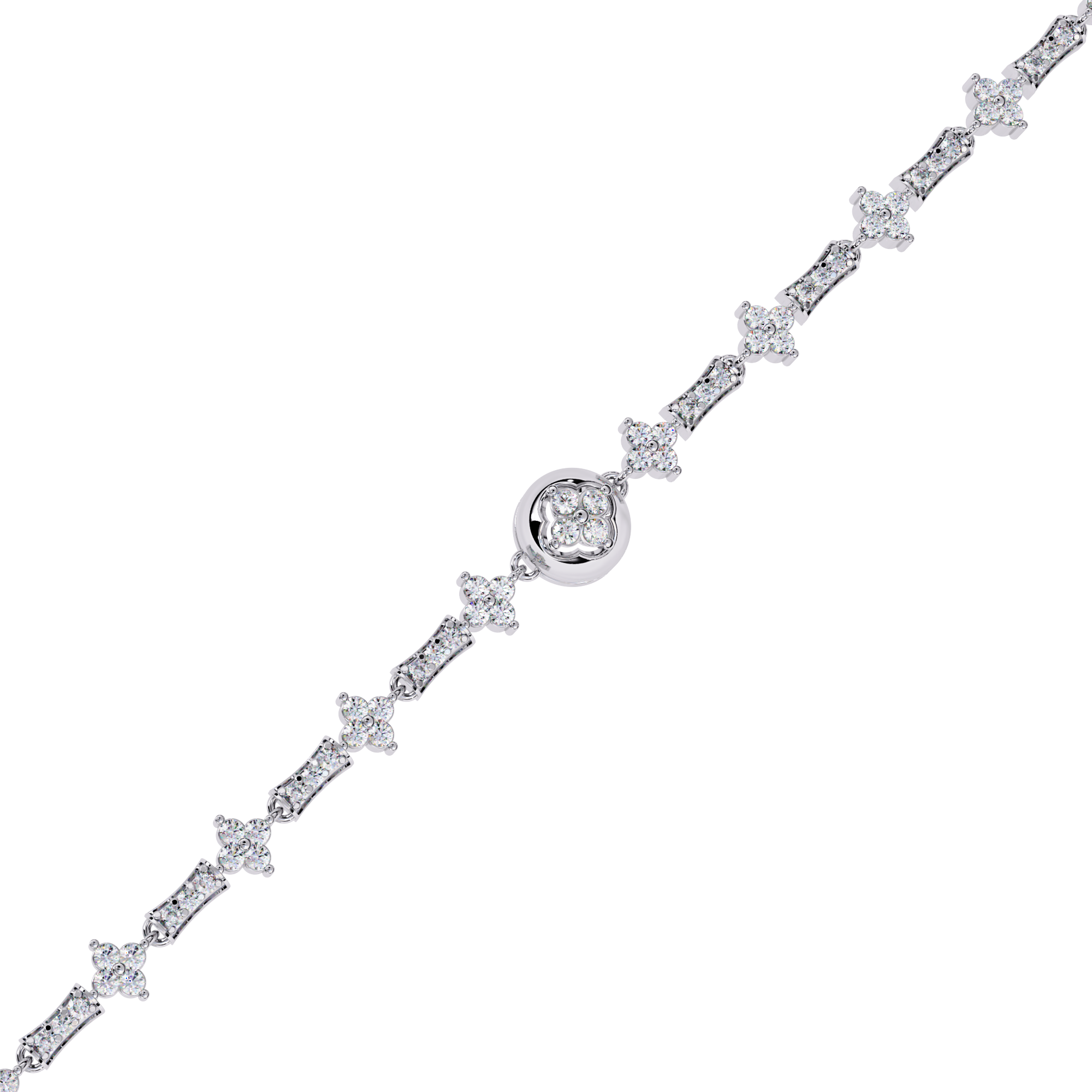 Eterna Luxe Sterling Silver Diamond-Cut Bracelet | Elegant Designer Women’s Jewelry