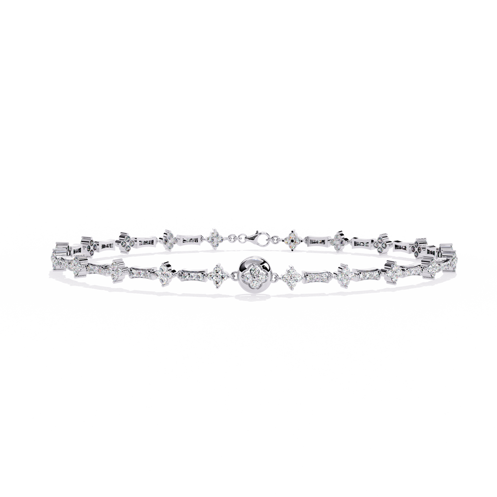 Eterna Luxe Sterling Silver Diamond-Cut Bracelet | Elegant Designer Women’s Jewelry