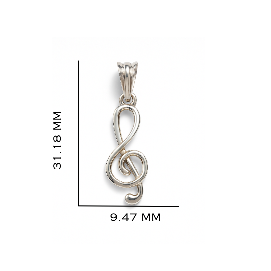 Eterna 925 Sterling Silver Treble Clef Pendant