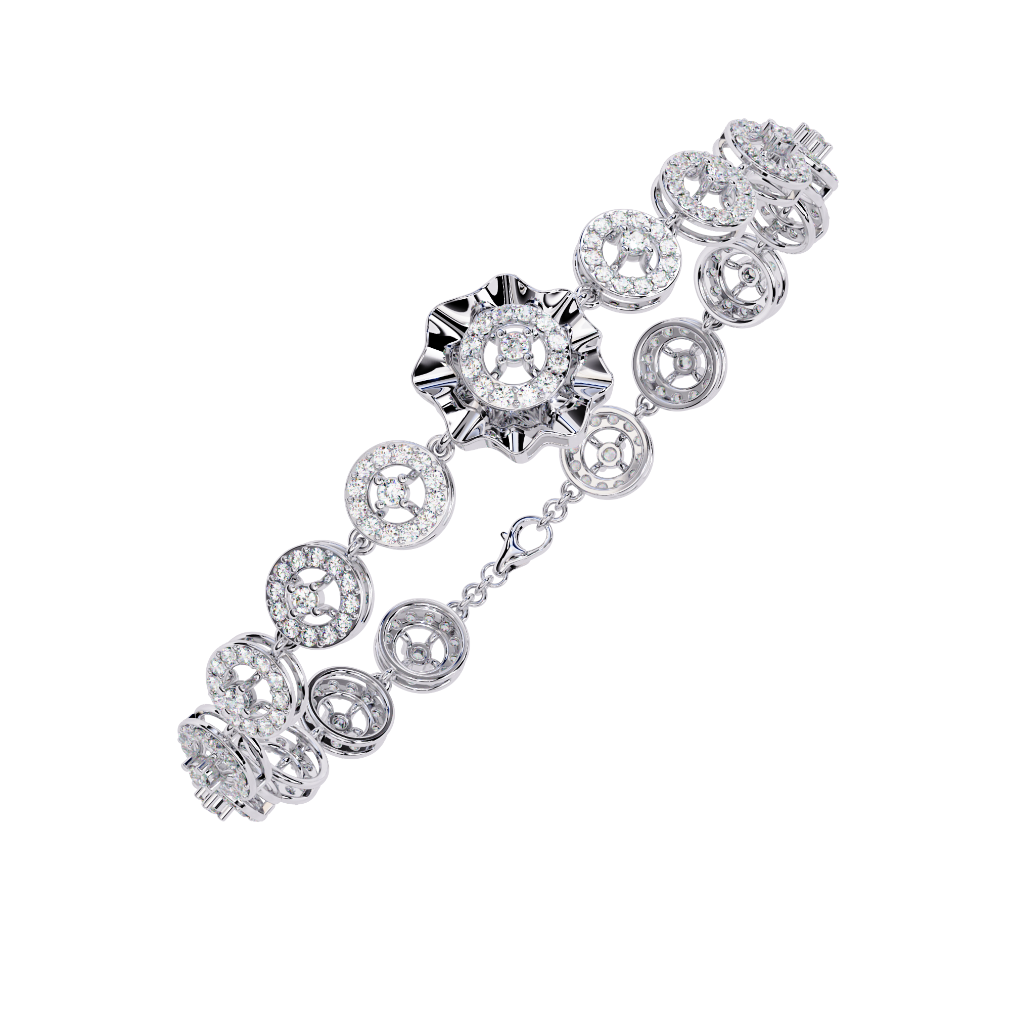 The 'Starlight Radiance' Sterling Silver & CZ Cluster Bracelet For Womens Jewelry By Azuni & Company
