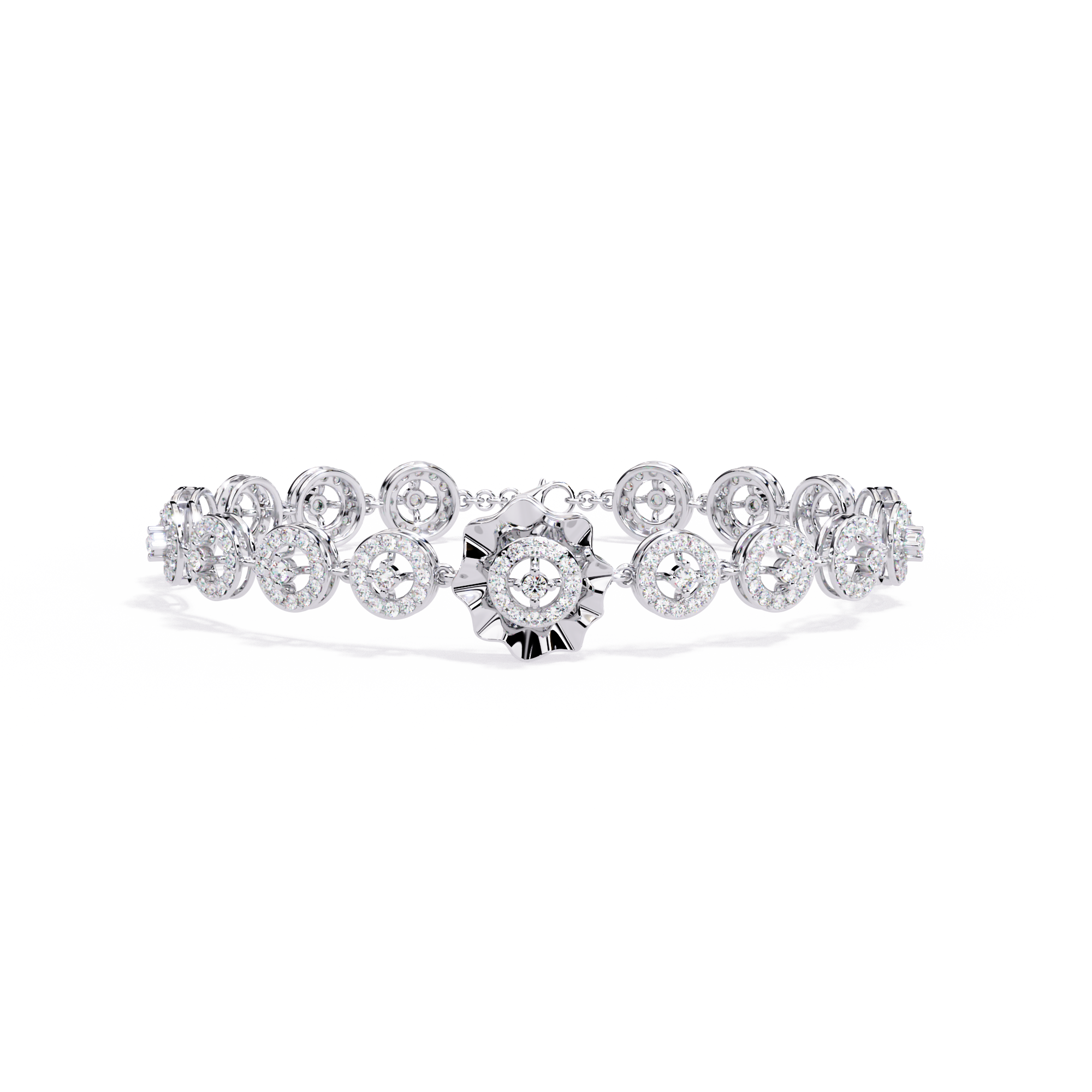 The 'Starlight Radiance' Sterling Silver & CZ Cluster Bracelet For Womens Jewelry By Azuni & Company