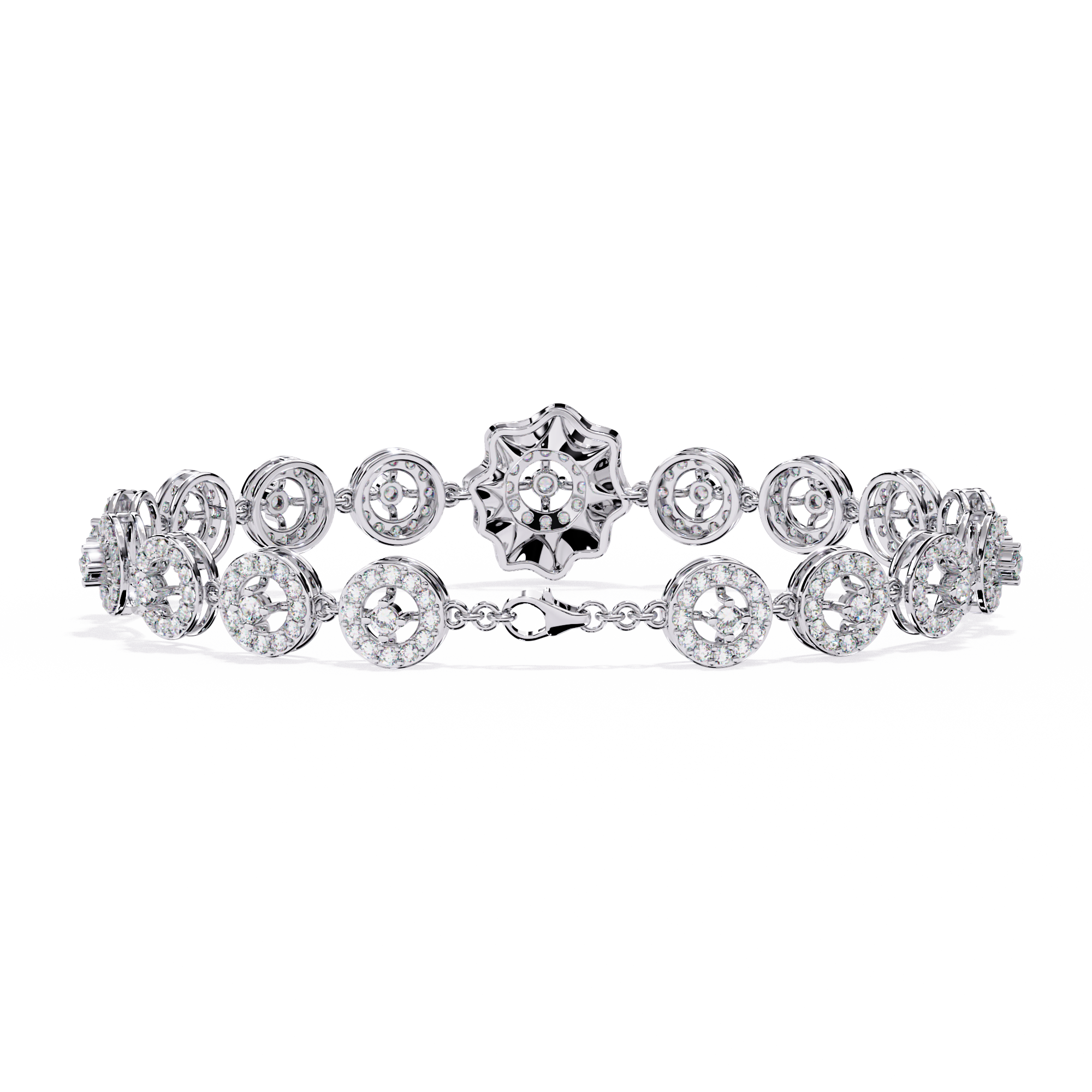 The 'Starlight Radiance' Sterling Silver & CZ Cluster Bracelet For Womens Jewelry By Azuni & Company
