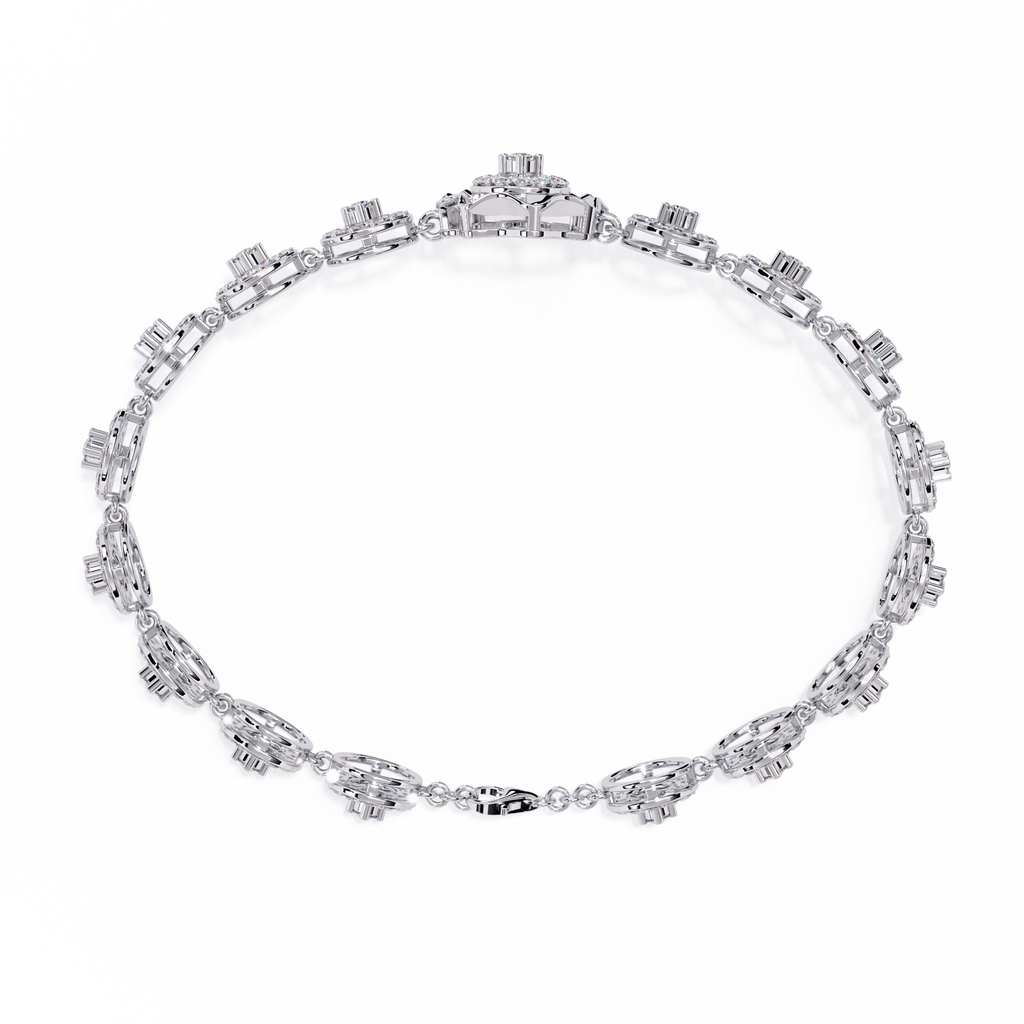 The 'Starlight Radiance' Sterling Silver & CZ Cluster Bracelet For Womens Jewelry By Azuni & Company