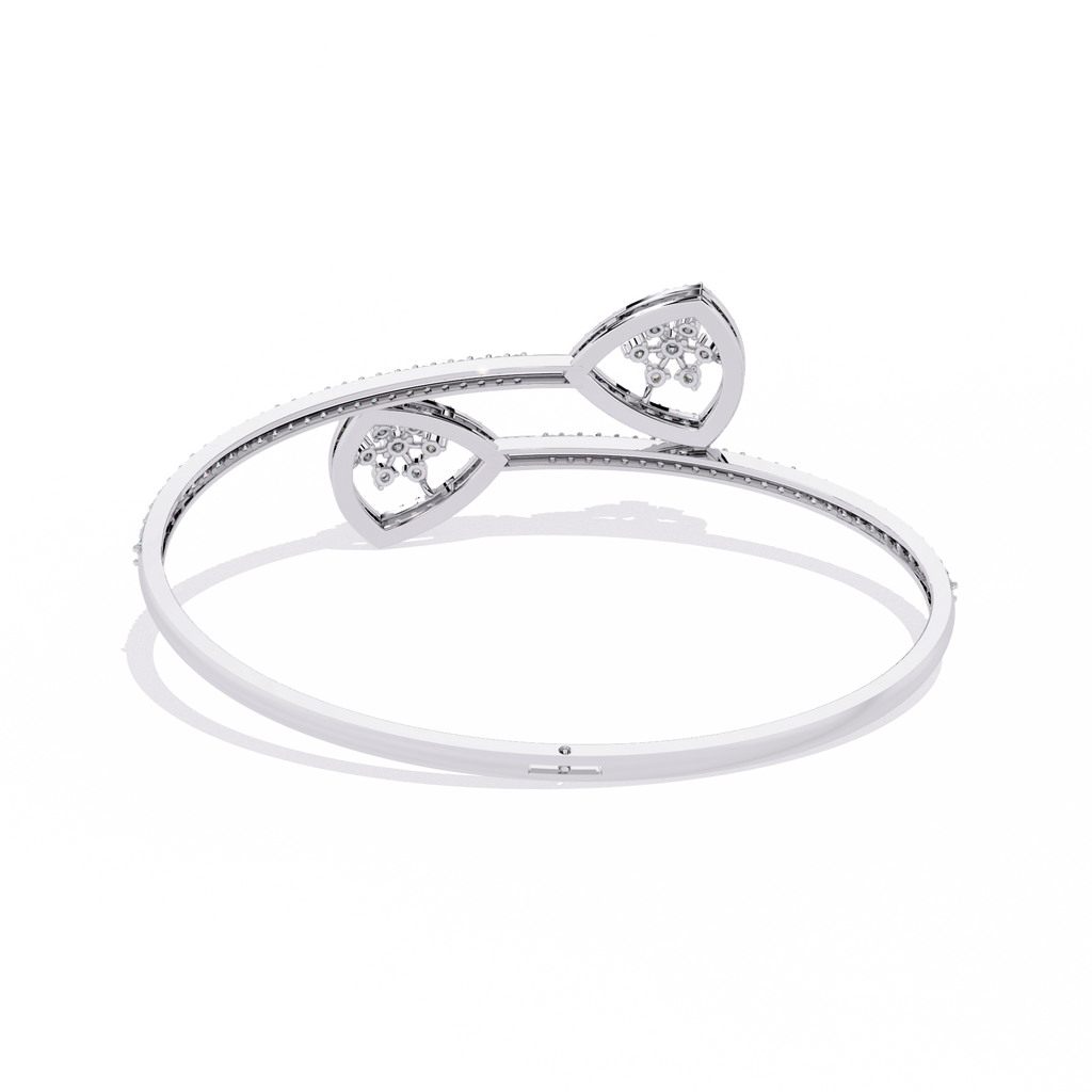 Cubic Zirconia Snowflake Shield Cuff Bracelet in Sterling Silver By Azuni & Company