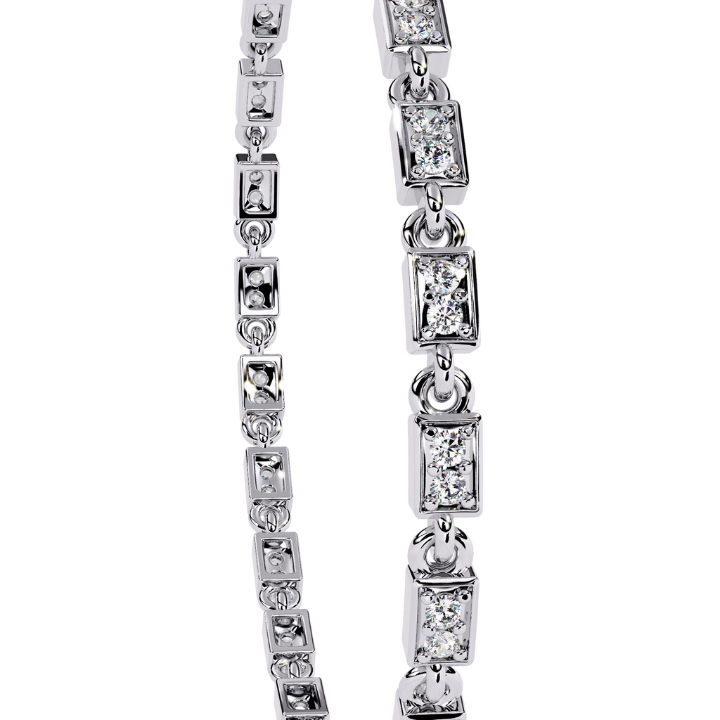 Alluring Art Deco Style CZ and Sterling Silver Tennis Bracelet Jewelry By Azuni & Company
