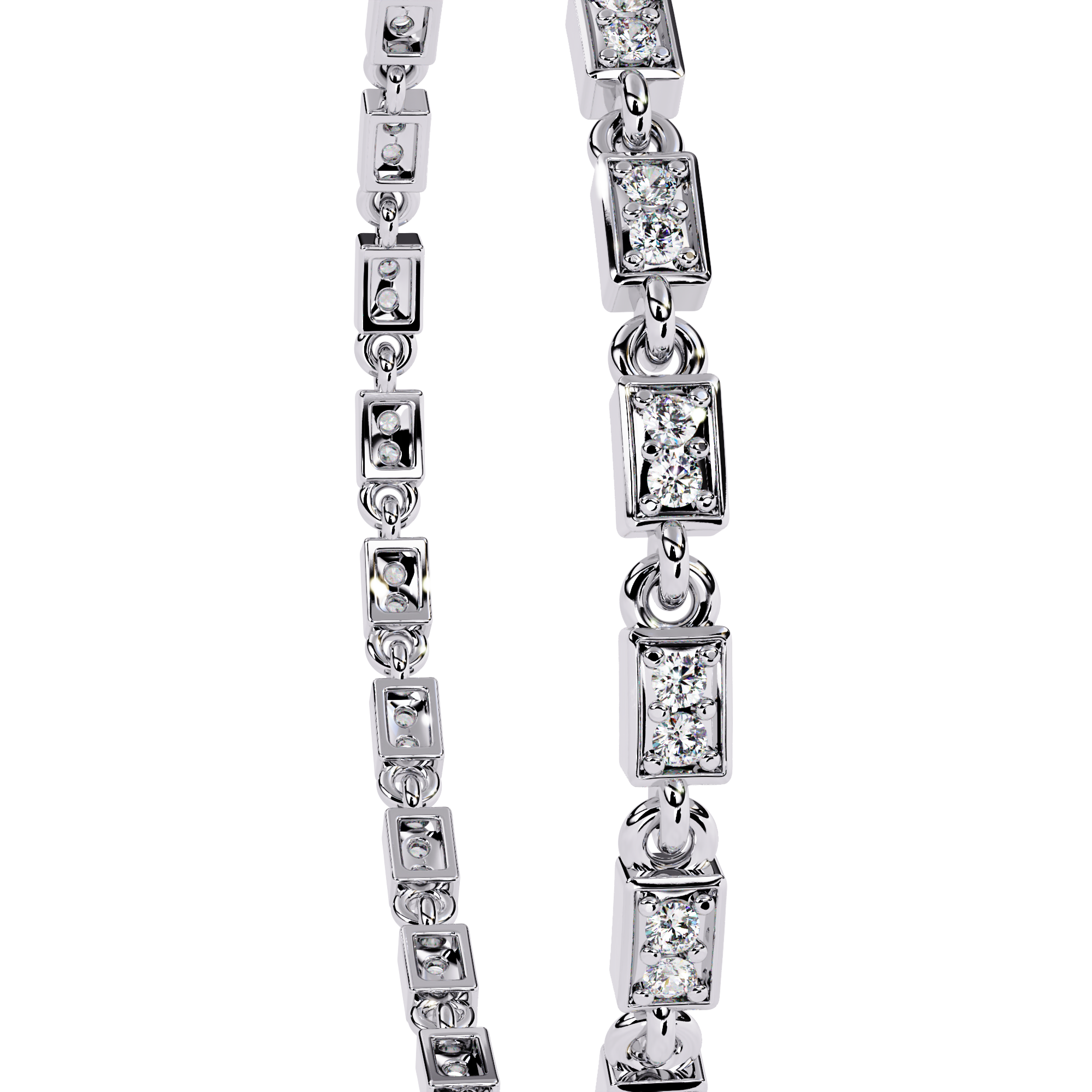 Alluring Art Deco Style CZ and Sterling Silver Tennis Bracelet Jewelry By Azuni & Company