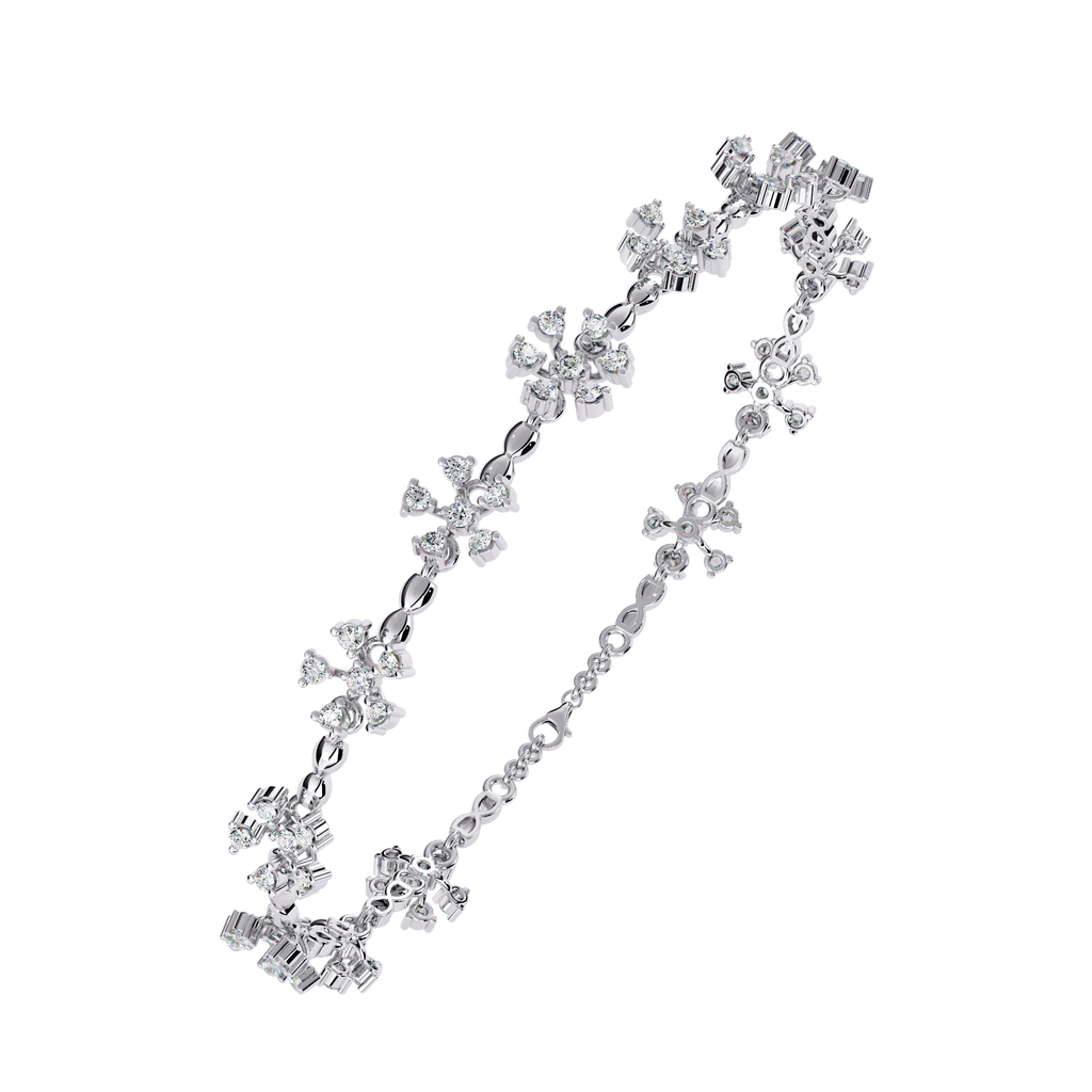 Sparkling Snowflake CZ Tennis Bracelet in 925 Sterling Silver Jewelry By Azuni & Company