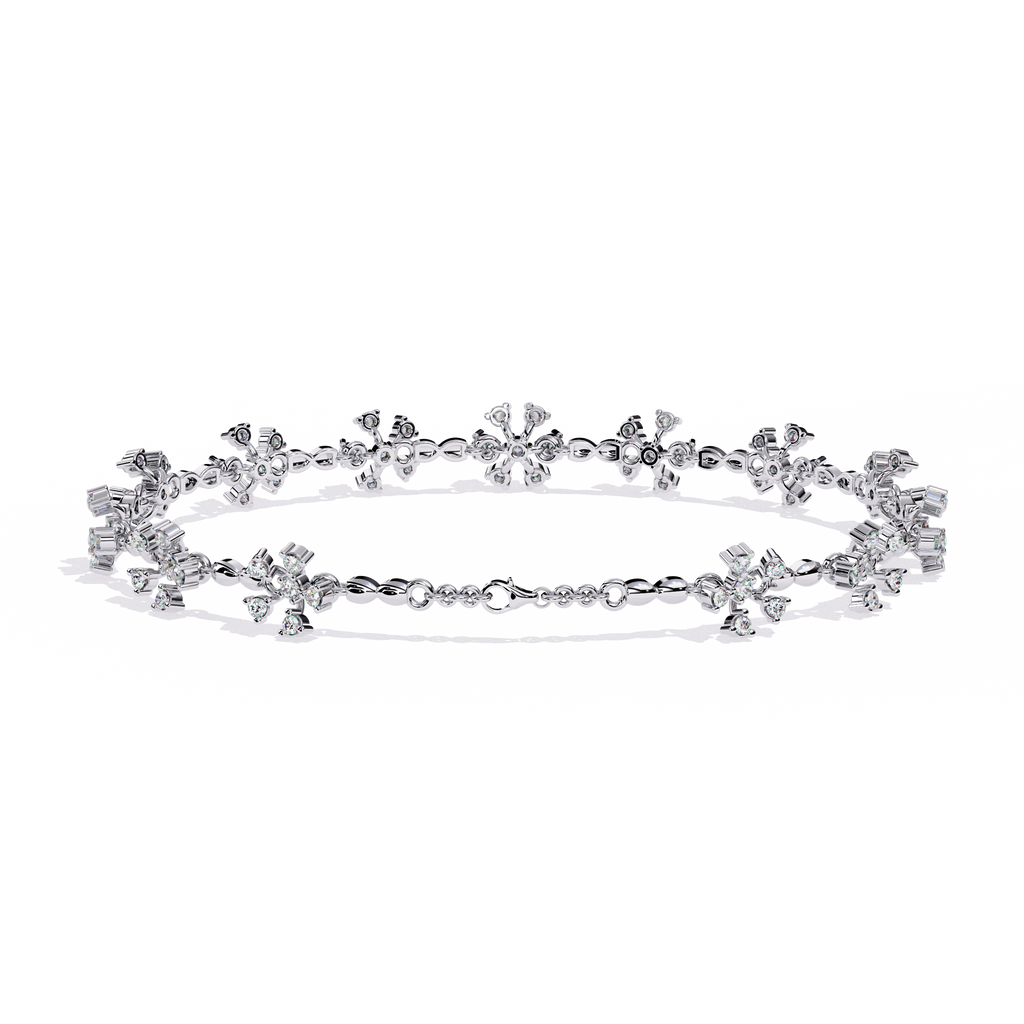 Sparkling Snowflake CZ Tennis Bracelet in 925 Sterling Silver Jewelry By Azuni & Company