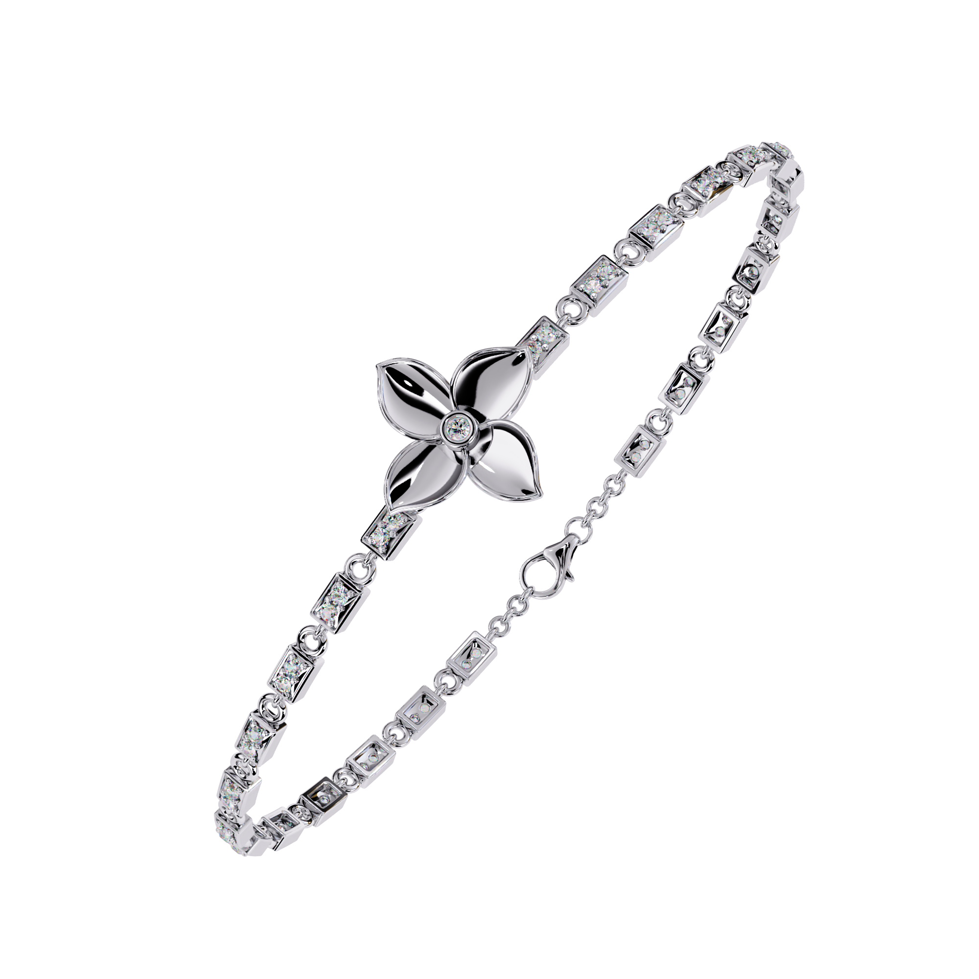 The Blossom Sparkle CZ Sterling Silver Bracelet Jewelry By Azuni & Company