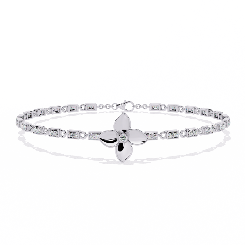 The Blossom Sparkle CZ Sterling Silver Bracelet Jewelry By Azuni & Company