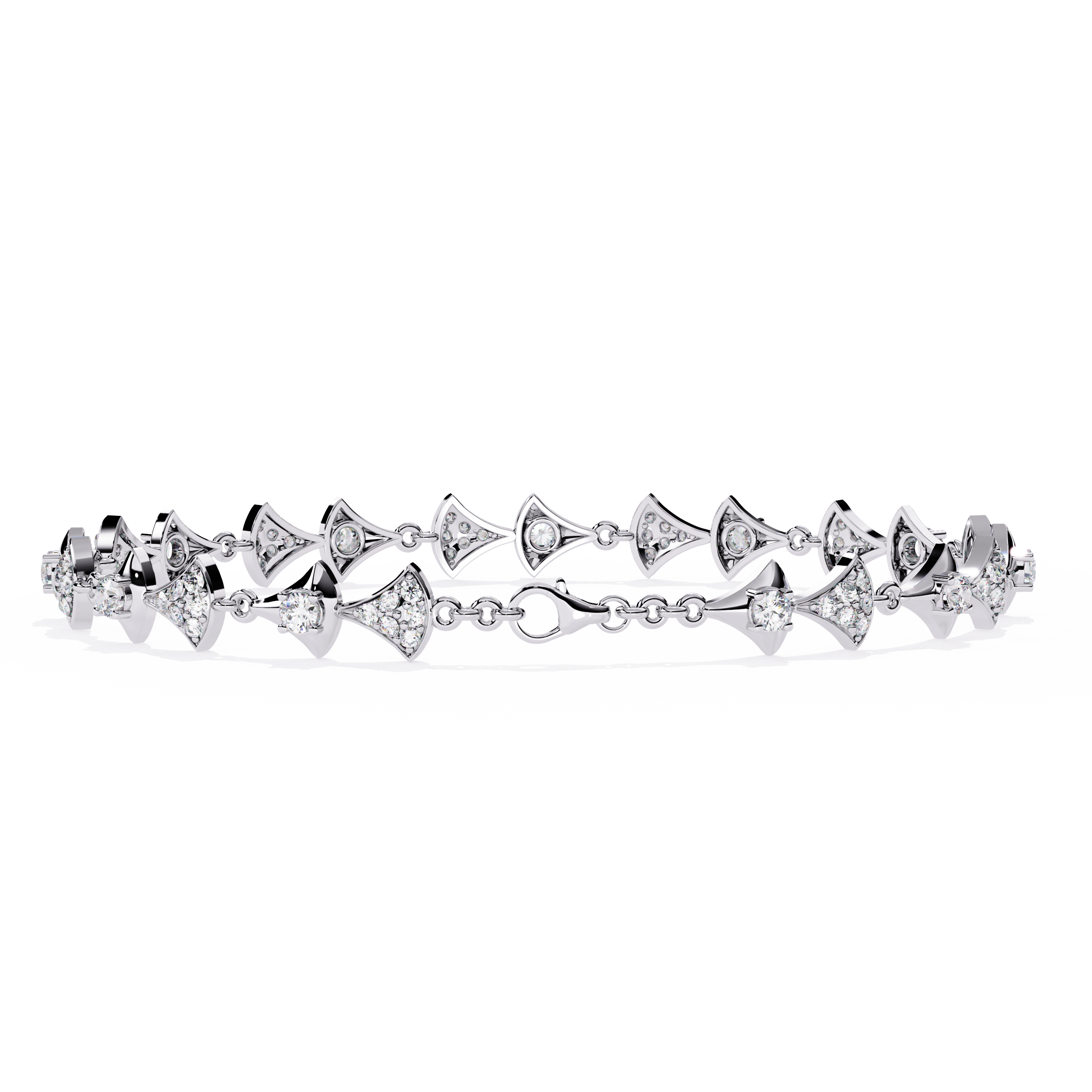 Enchanting Diamond Illusion Sterling Silver Bracelet Jewelry By Azuni & Company