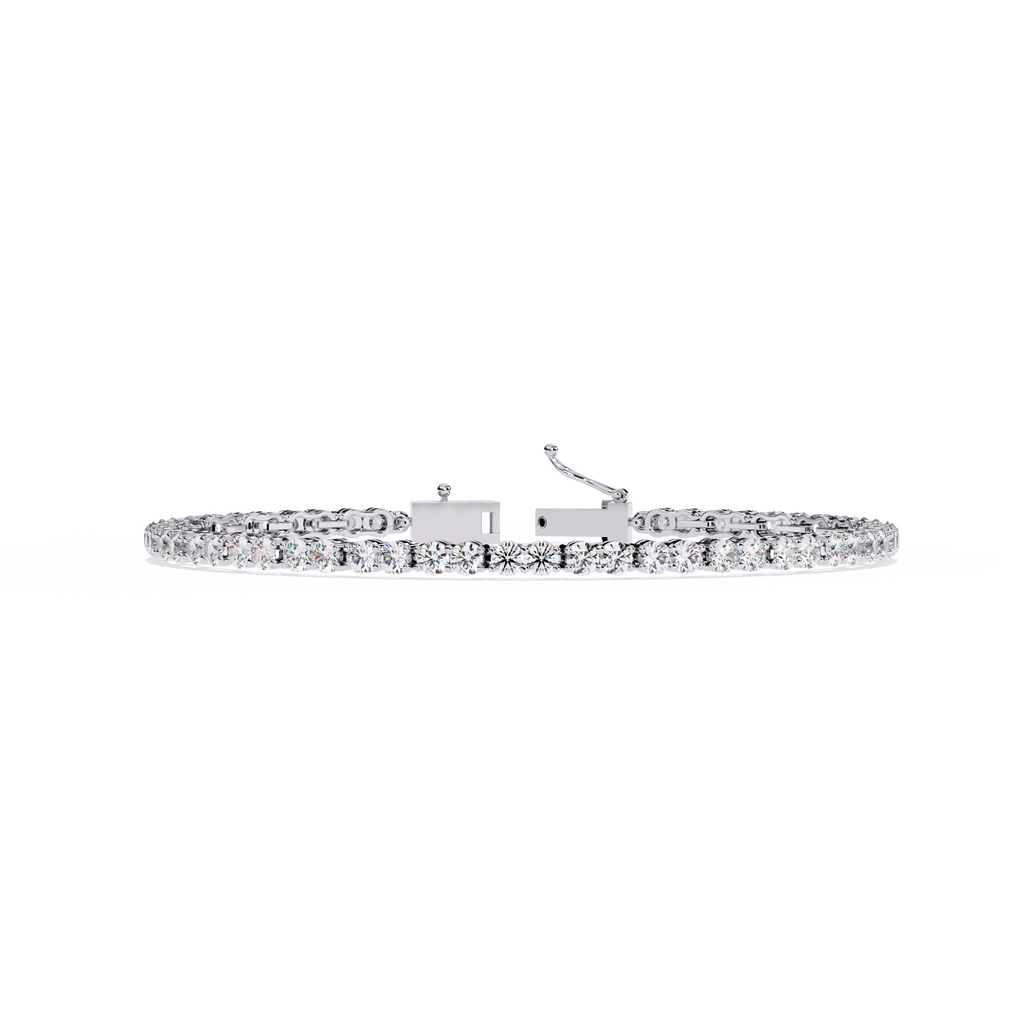 Brilliant Round-Cut CZ Tennis Bracelet - 925 Sterling Silver Jewelry By Azuni & Company