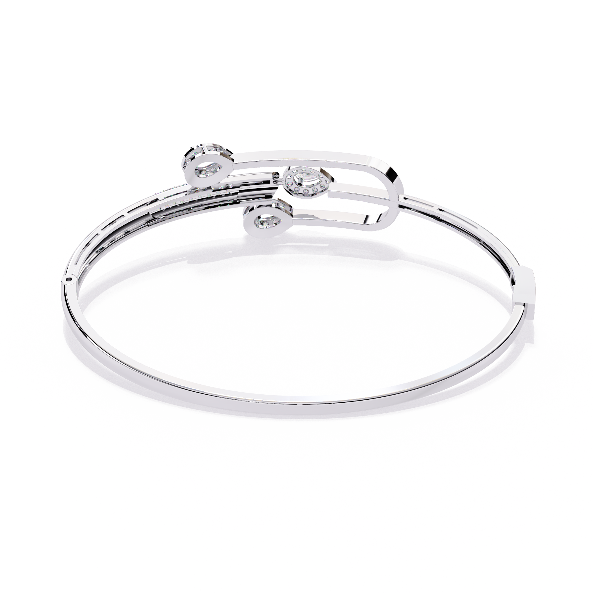 Elegant CZ Sterling Silver Contemporary Bangle Bracelet Jewelry By Azuni & Company