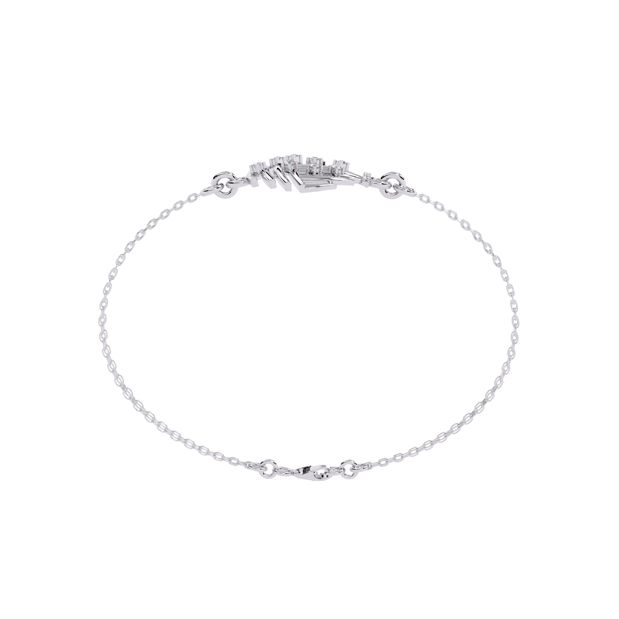 Woven Sparkle: 925 Sterling Silver CZ Diamond Bracelet Jewelry By Azuni & Company