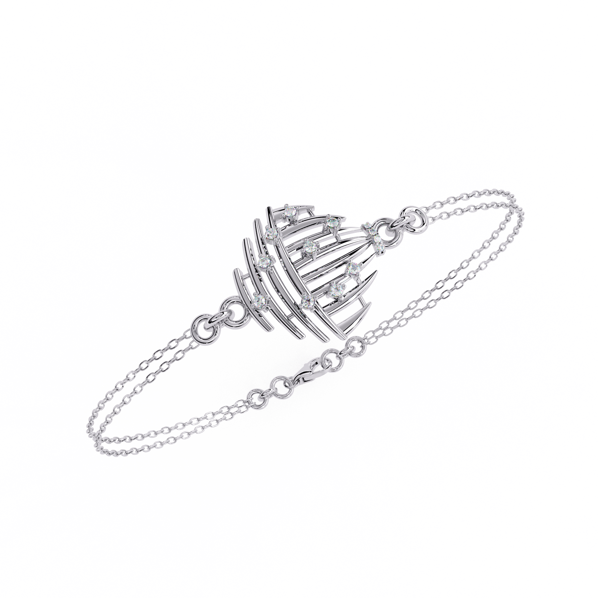 Woven Sparkle: 925 Sterling Silver CZ Diamond Bracelet Jewelry By Azuni & Company