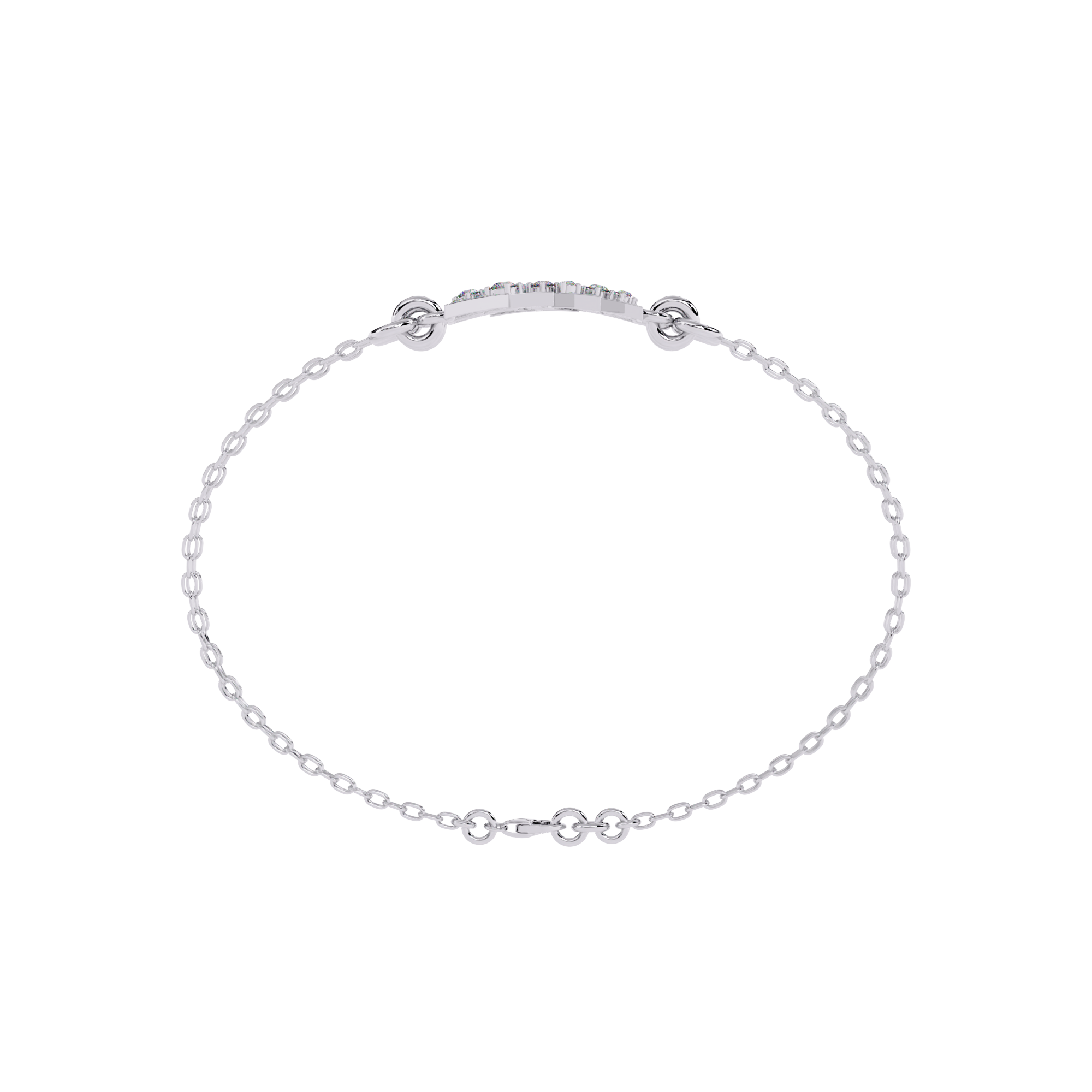Geometric Sparkle: Sterling Silver CZ Diamond Bracelet Jewelry By Azuni & Company