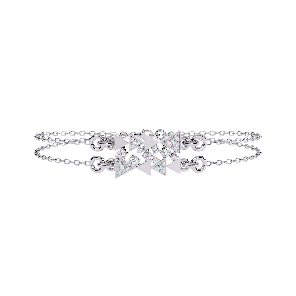 Geometric Sparkle: Sterling Silver CZ Diamond Bracelet Jewelry By Azuni & Company