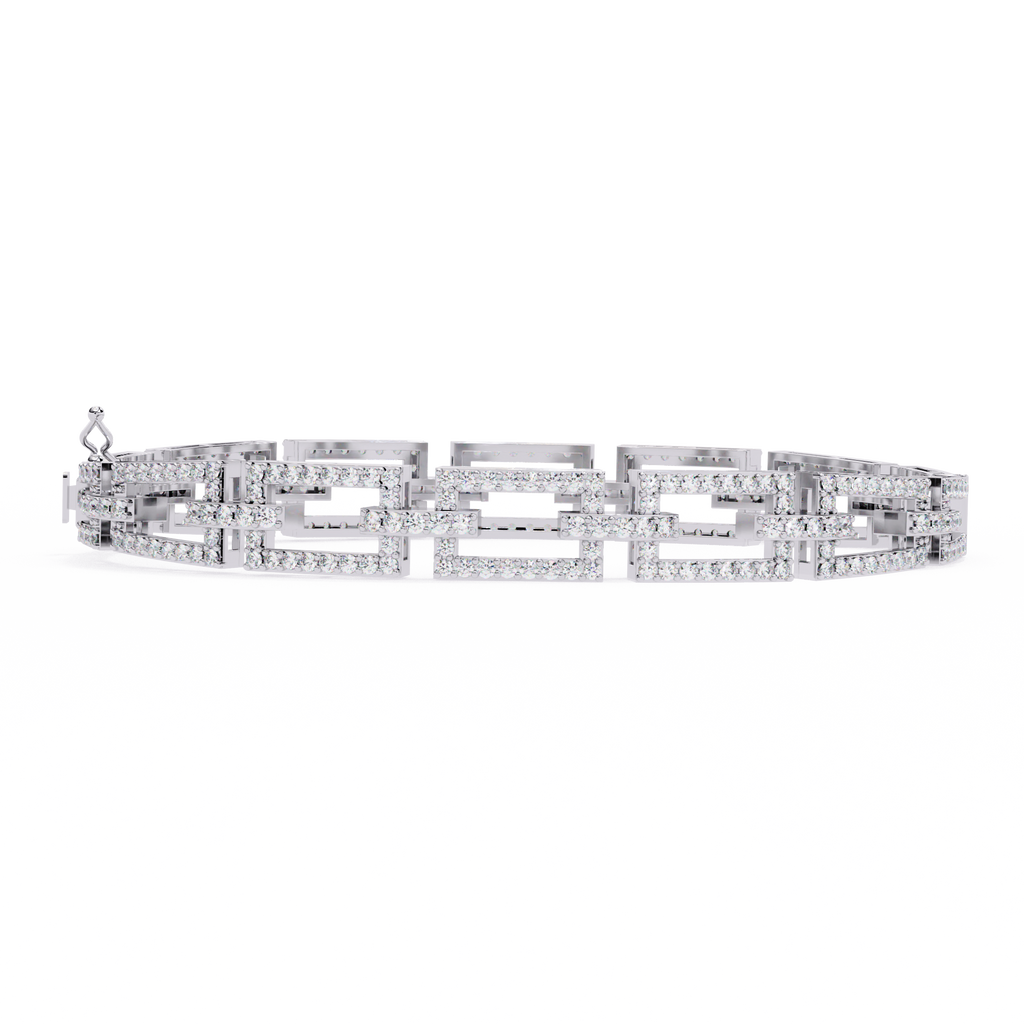 Sparkling Statement with CZ and Sterling Silver Geometric Bracelet Jewelry By Azuni & Company