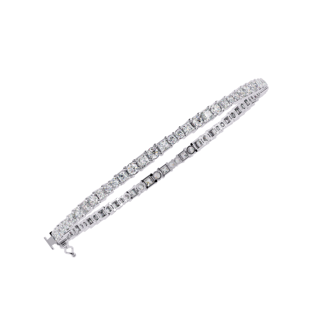 Emerald-Cut CZ Tennis Bracelet in Sterling Silver Jewelry By Azuni & Company