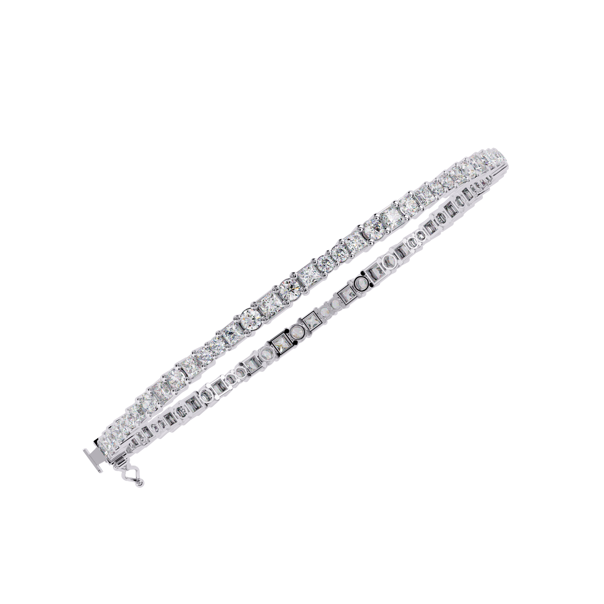 Emerald-Cut CZ Tennis Bracelet in Sterling Silver Jewelry By Azuni & Company