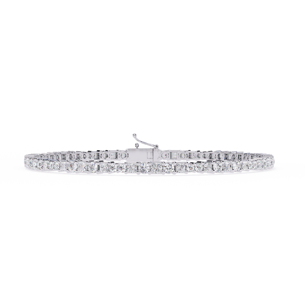 Emerald-Cut CZ Tennis Bracelet in Sterling Silver Jewelry By Azuni & Company