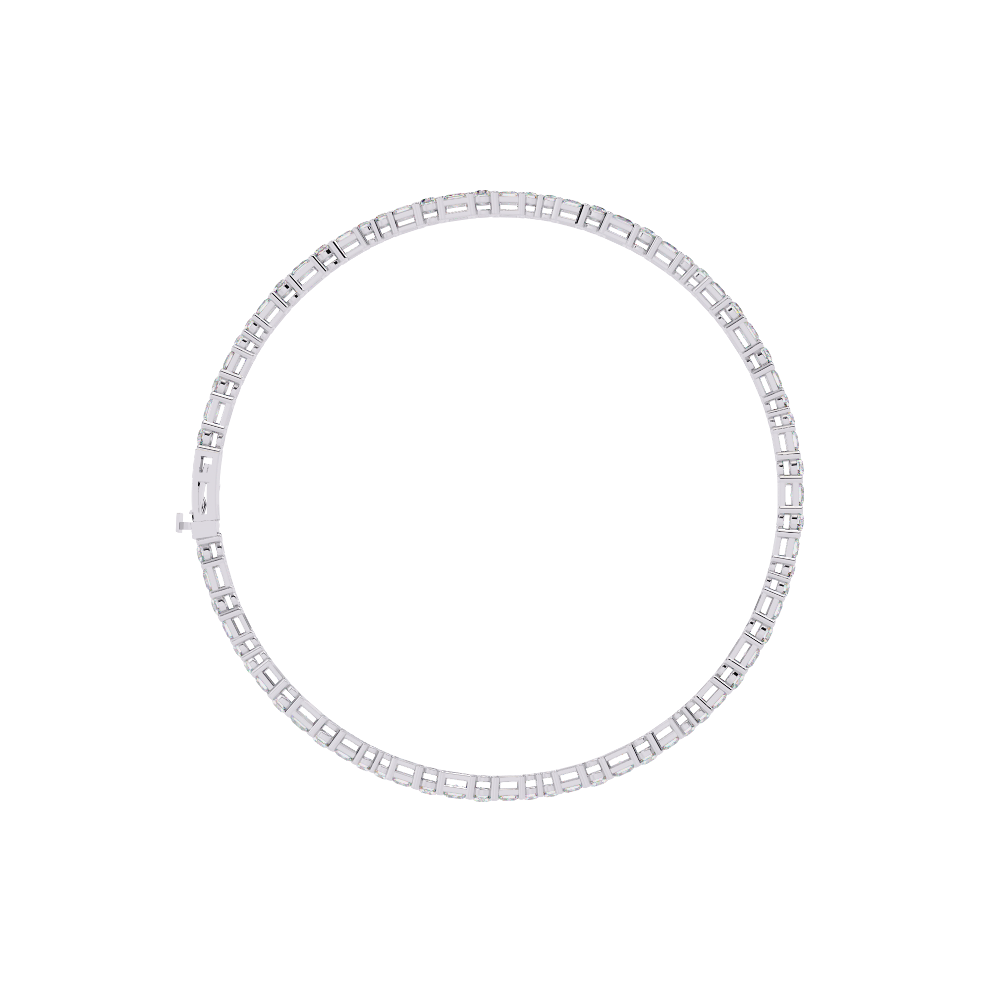 Emerald-Cut CZ Tennis Bracelet in Sterling Silver Jewelry By Azuni & Company