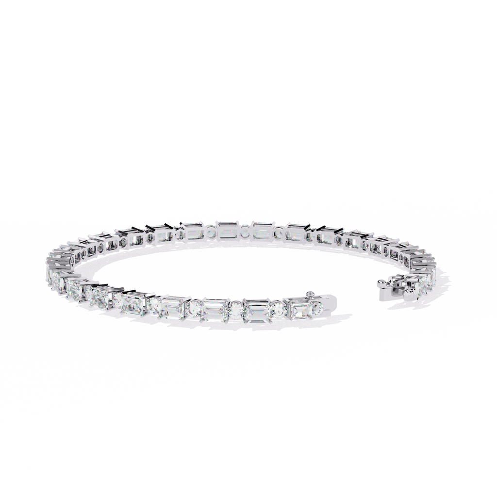 Timeless Emerald Cut CZ Tennis Bracelet | Premium 925 Sterling Silver | Classic Bridal & Anniversary Gift Jewelry By Azuni & Company