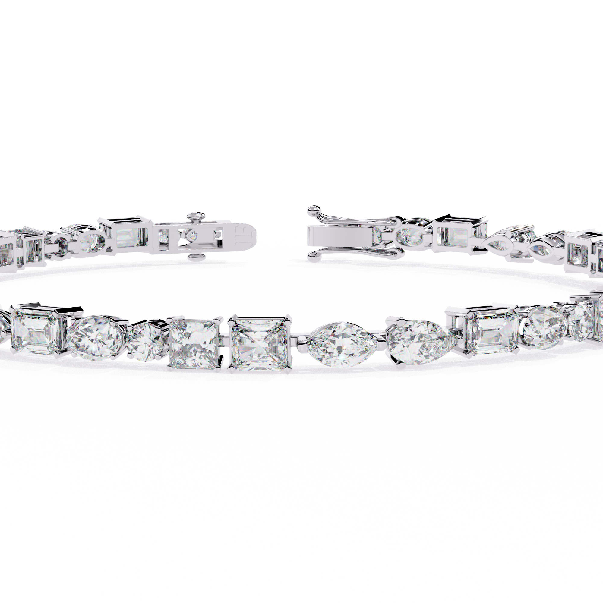 Dazzling Mixed-Shape CZ Tennis Bracelet in Sterling Silver Jewelry By Azuni & Company