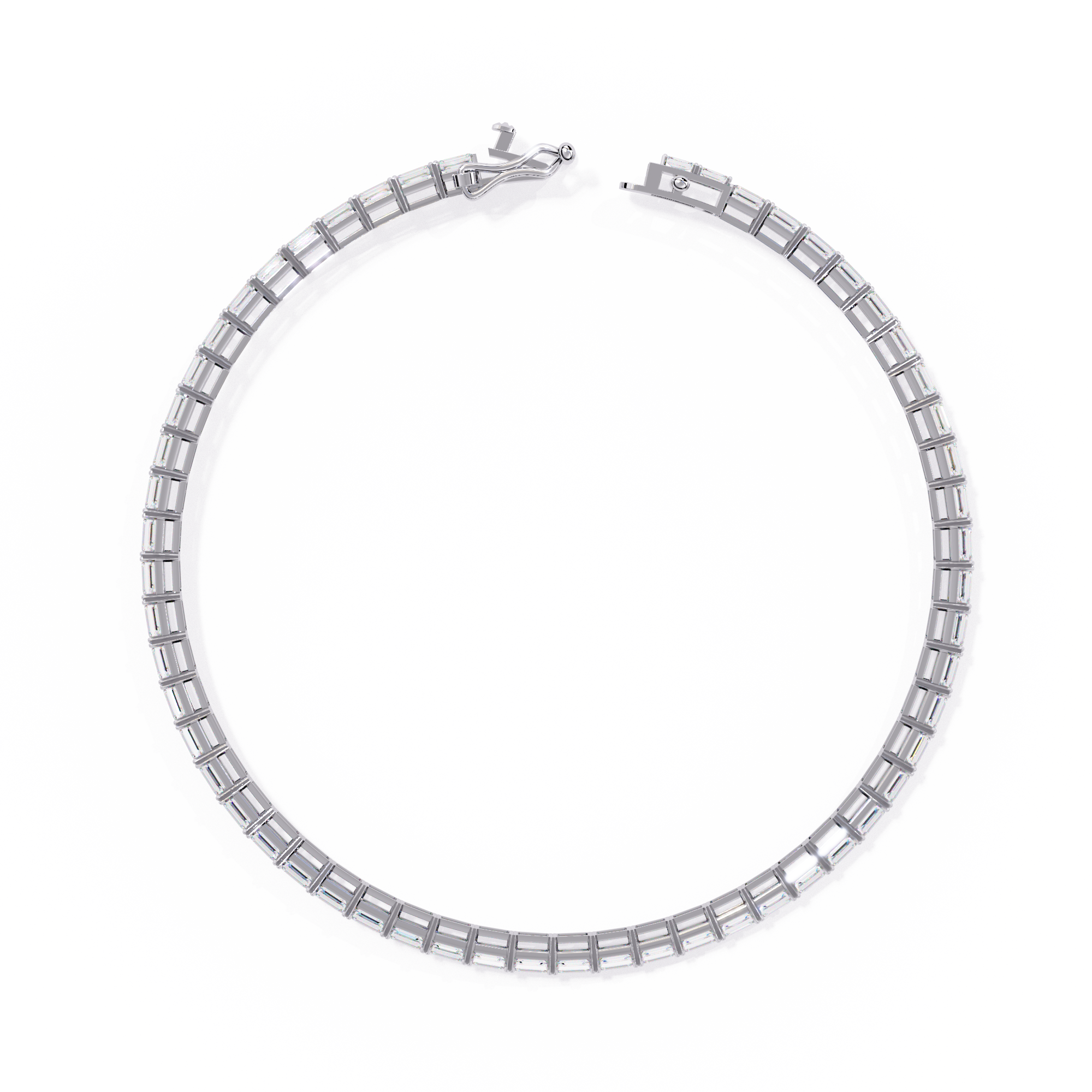 Elegant CZ & 925 Sterling Silver Emerald-Cut Tennis Bracelet Jewelry By Azuni & Company