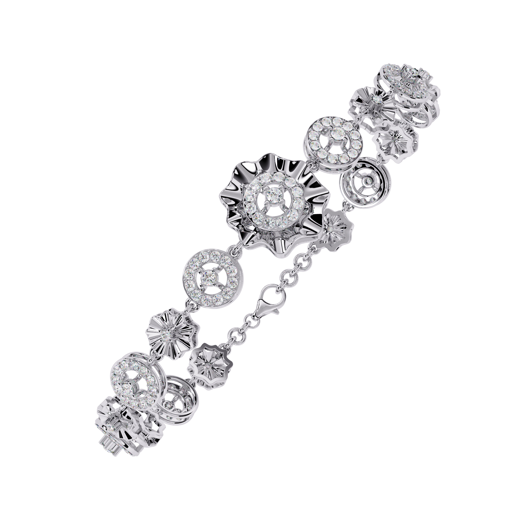 The Aurora CZ Pavé Gear Bracelet | Vintage Mechanical Chic Jewelry By Azuni & Company
