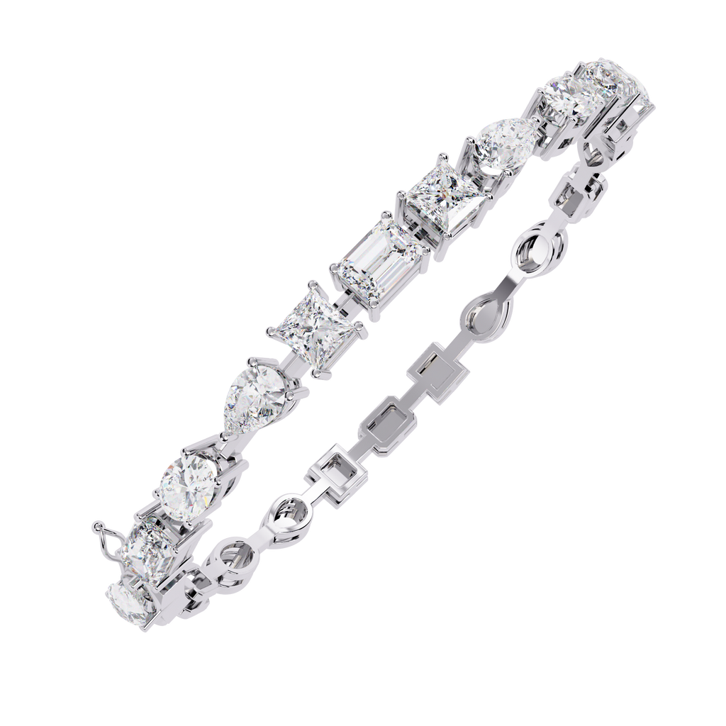 925 Silver Multi-Shape Cubic Zirconia Tennis Bracelet For Womens Jewelry By Azuni & Company