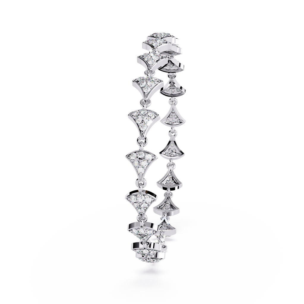 Sterling Silver Diamond-Look Link Bracelet with CZ Jewelry By Azuni & Company