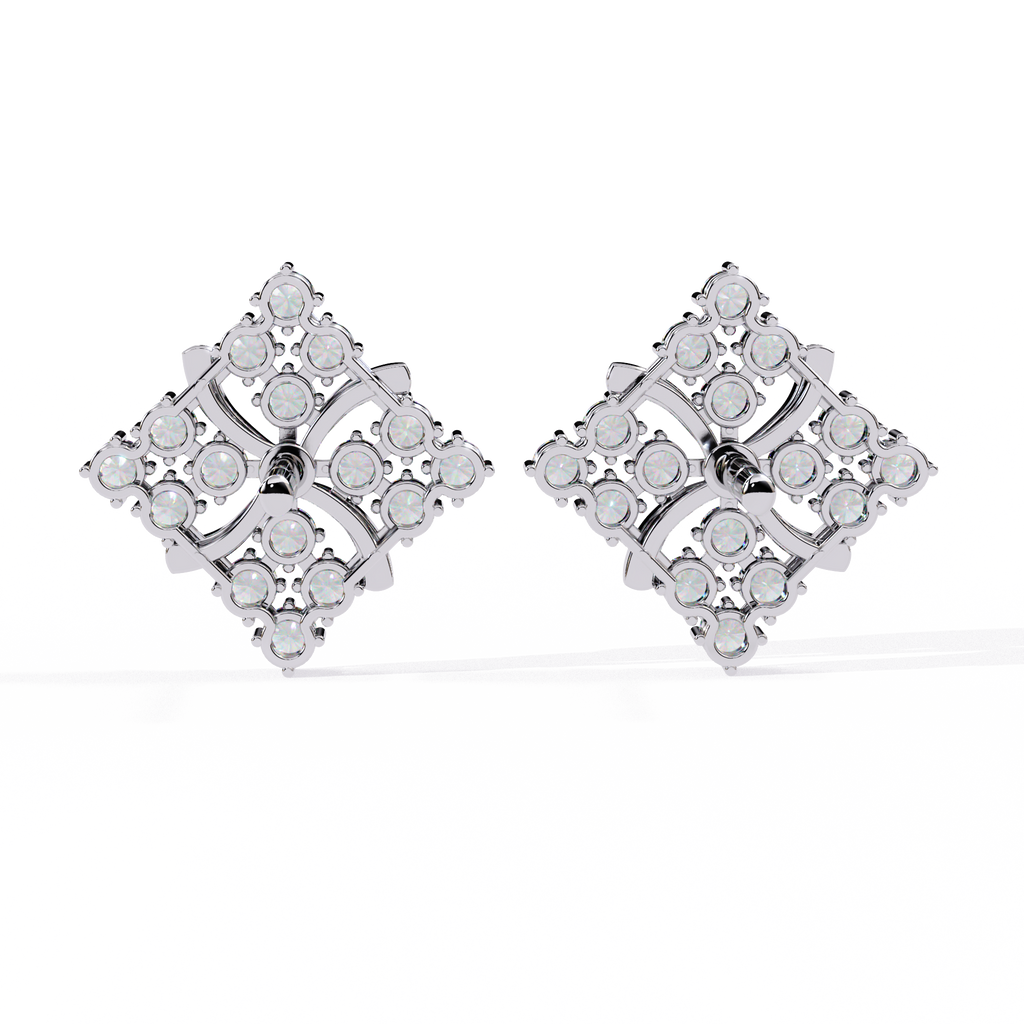 Dazzling Clover Cluster Stud Earrings | Sterling Silver & CZ Diamond Look Jewelry By Azuni & Company