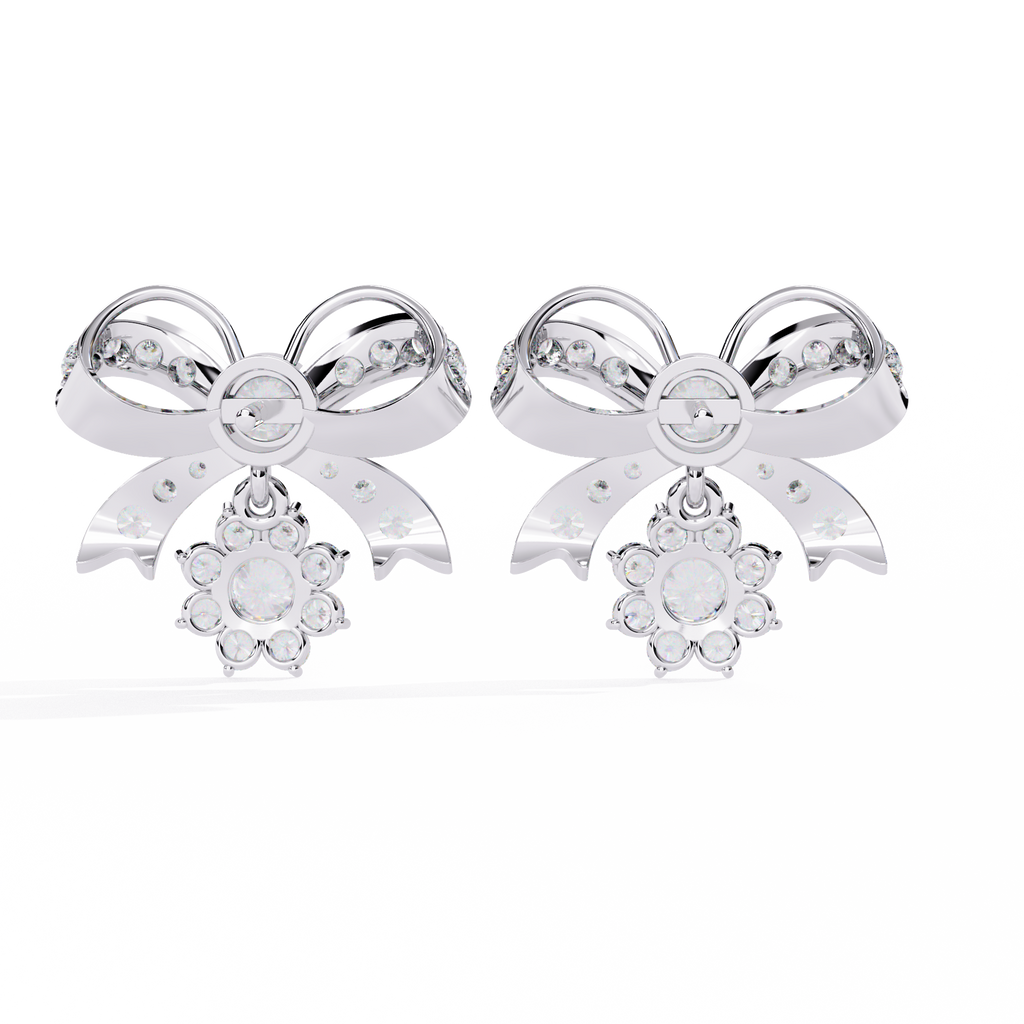 Elegant Bow and Snowflake CZ Stud Drop Earrings Jewelry By Azuni & Company