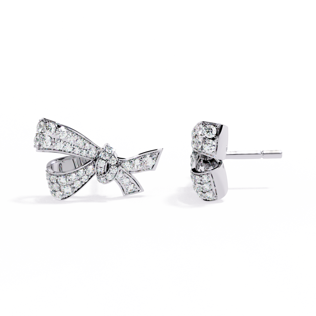 Dazzling Bowtie Stud Earrings – Sterling Silver & CZ Diamond Look Jewelry By Azuni & Company
