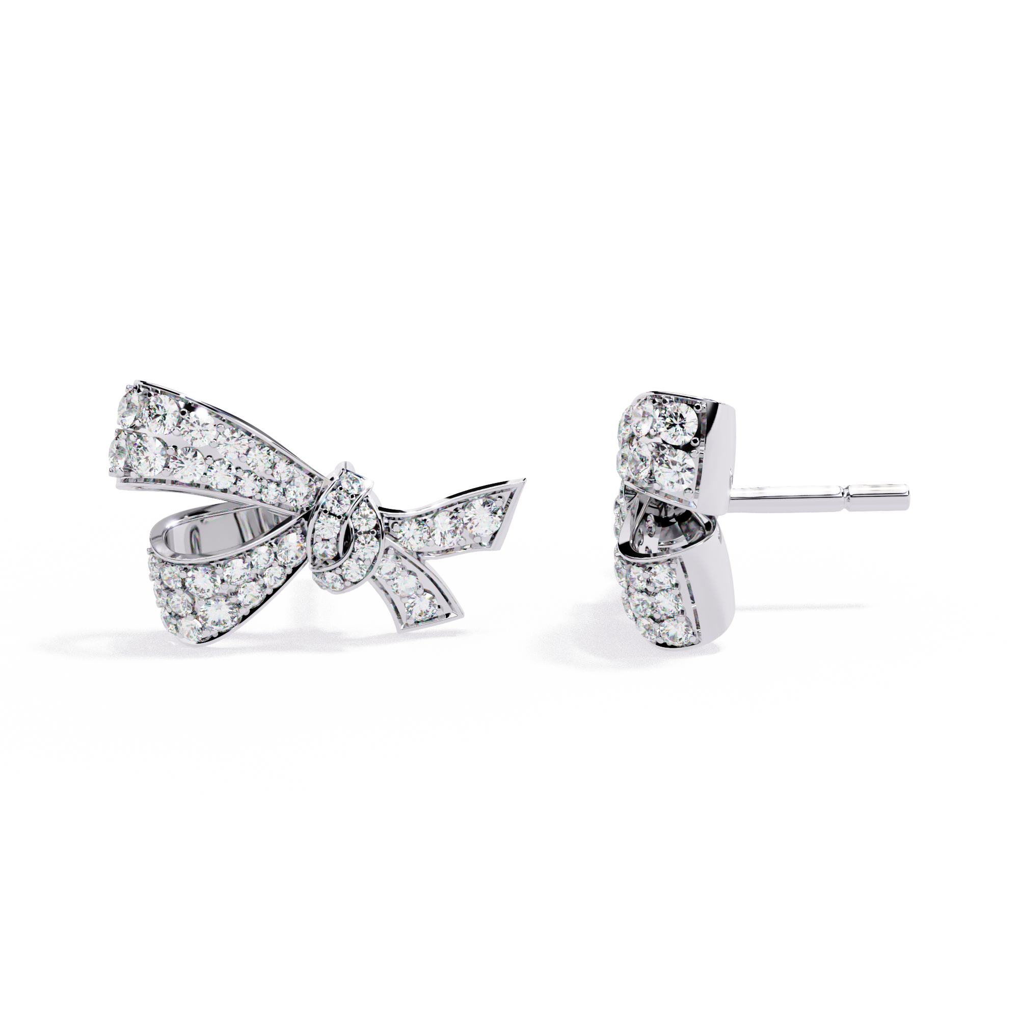 Dazzling Bowtie Stud Earrings – Sterling Silver & CZ Diamond Look Jewelry By Azuni & Company