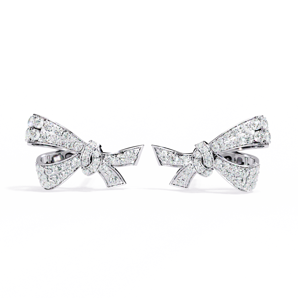 Dazzling Bowtie Stud Earrings – Sterling Silver & CZ Diamond Look Jewelry By Azuni & Company