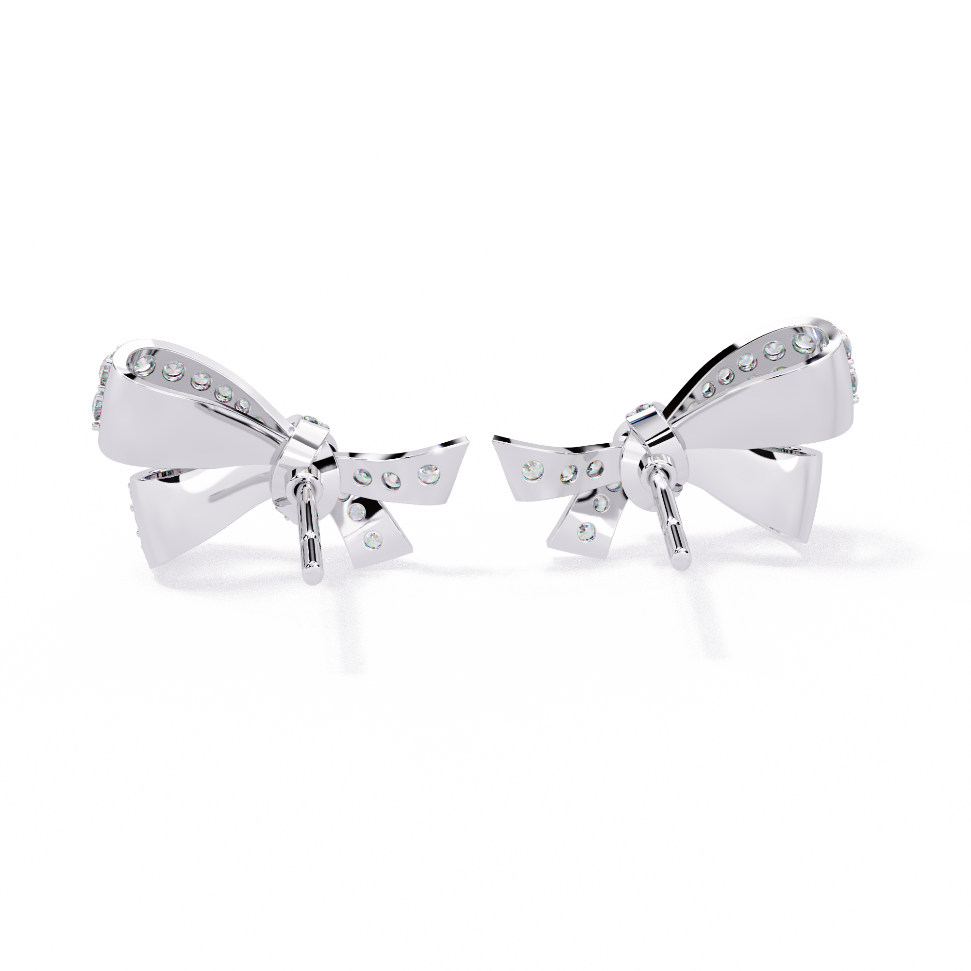 Dazzling Bowtie Stud Earrings – Sterling Silver & CZ Diamond Look Jewelry By Azuni & Company