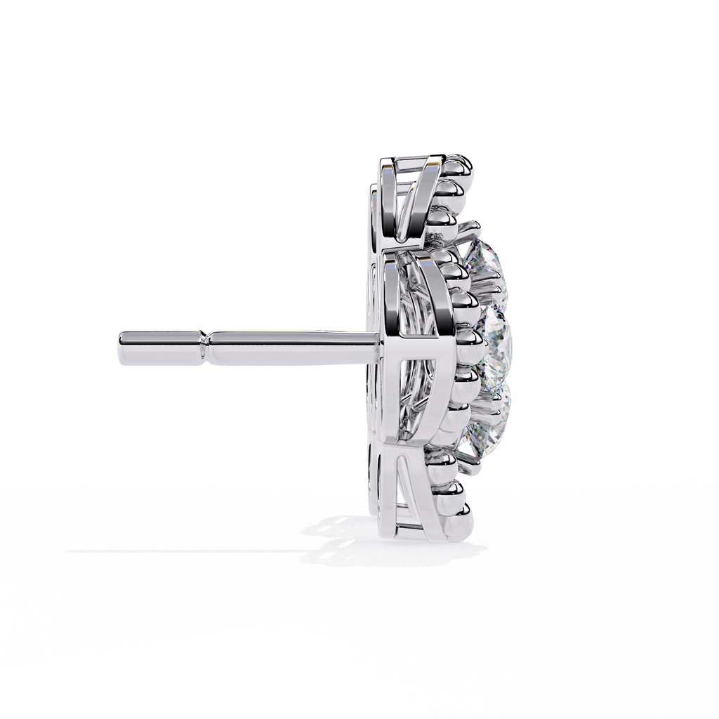 Sparkling Clover CZ Stud Earrings in 925 Sterling Silver Jewelry By Azuni & Company