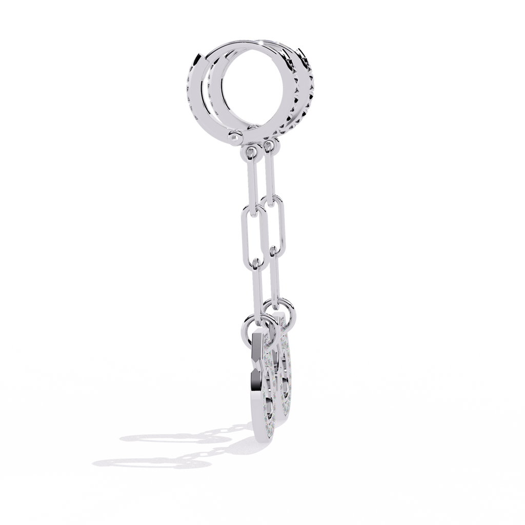 Dazzling Handcuff Drop Earrings | Sterling Silver & CZ Diamond Chain Dangles Jewelry By Azuni & Company