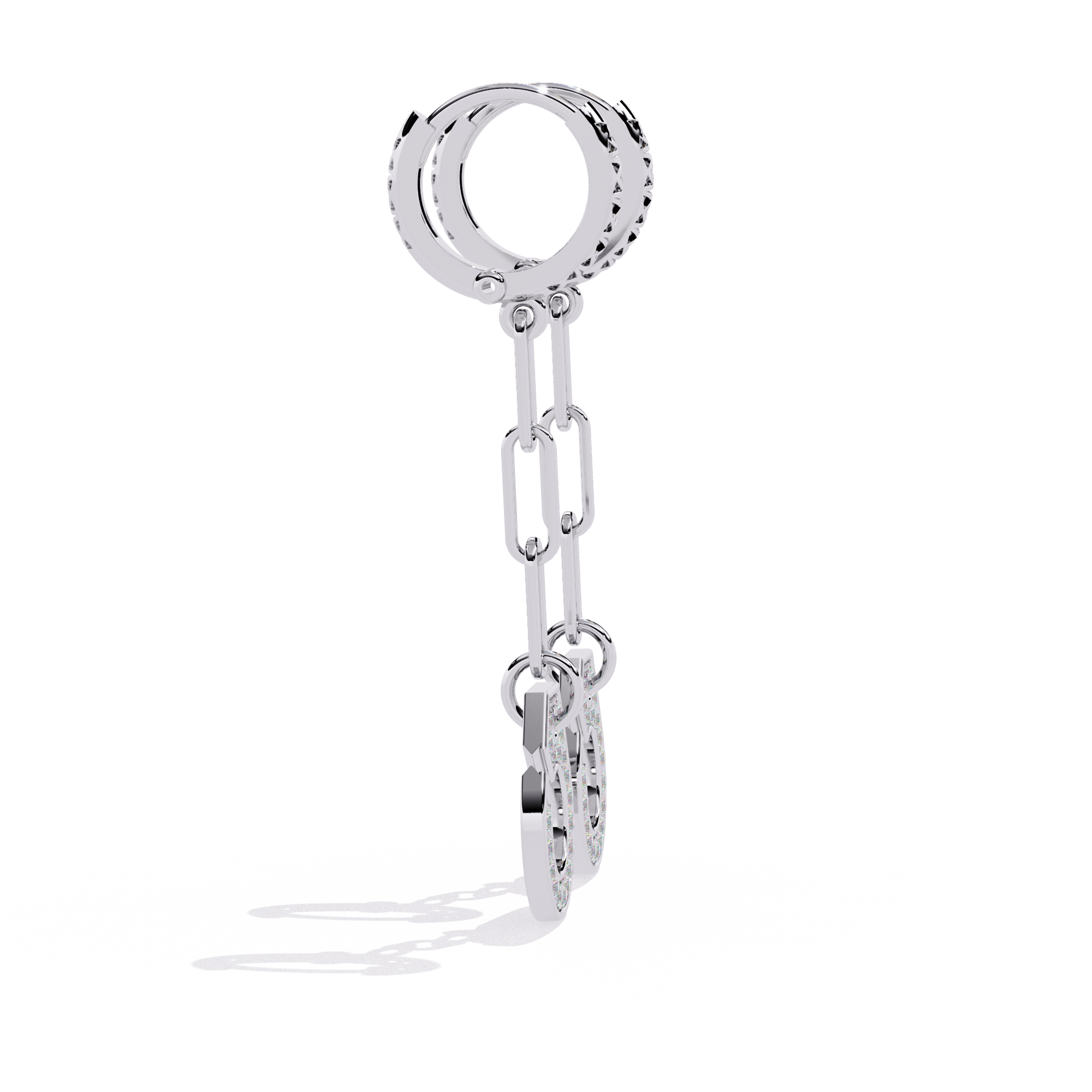 Dazzling Handcuff Drop Earrings | Sterling Silver & CZ Diamond Chain Dangles Jewelry By Azuni & Company