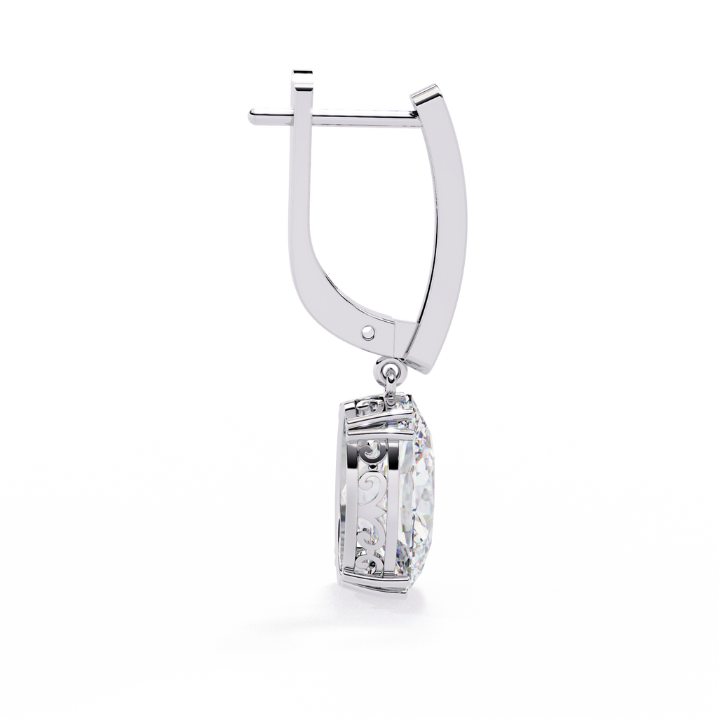 Dazzling Sterling Silver Oval CZ Dangle Earrings Jewelry By Azuni & Company