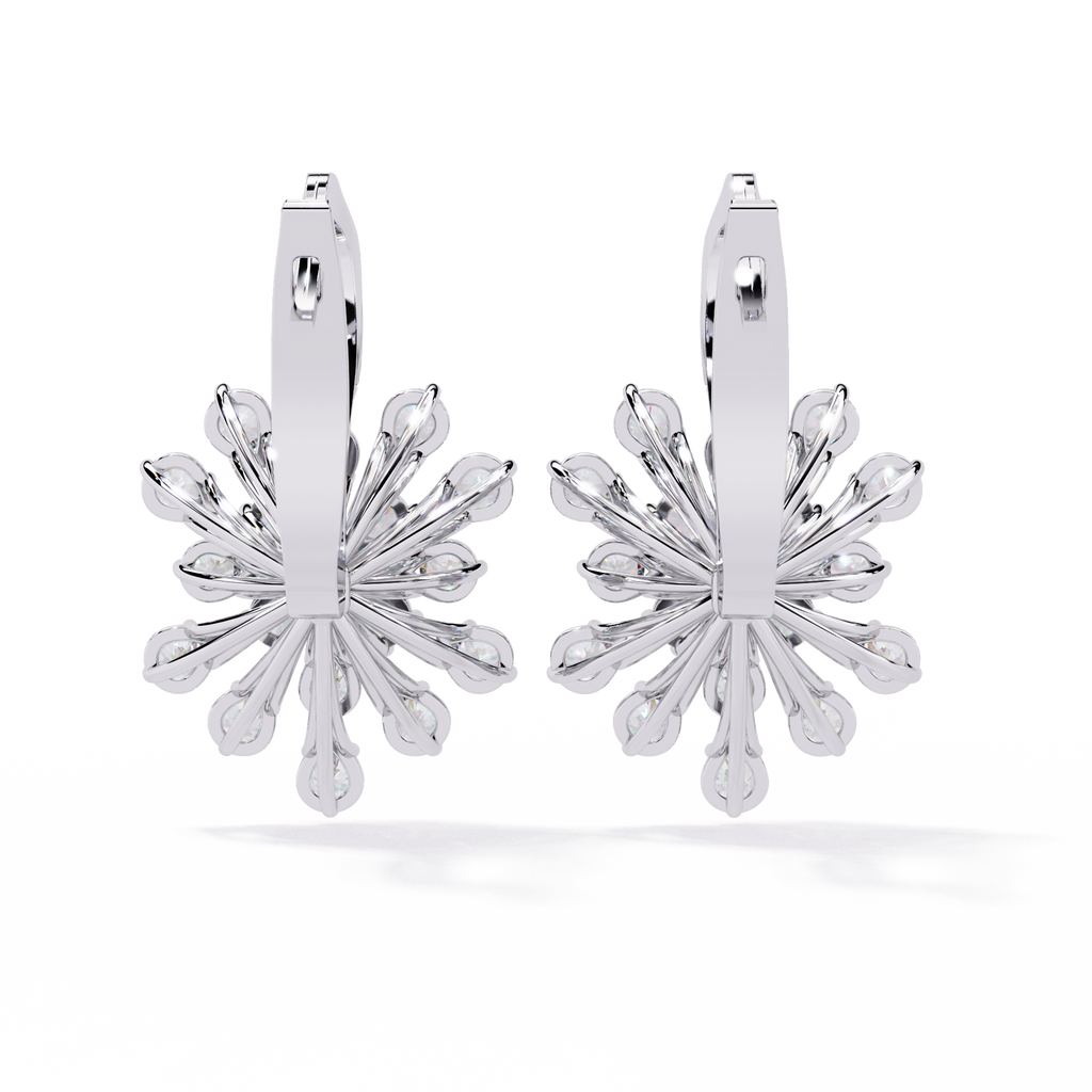 Snowflake Sparkle CZ Dangle Earrings in Sterling Silver Jewelry By Azuni & Company