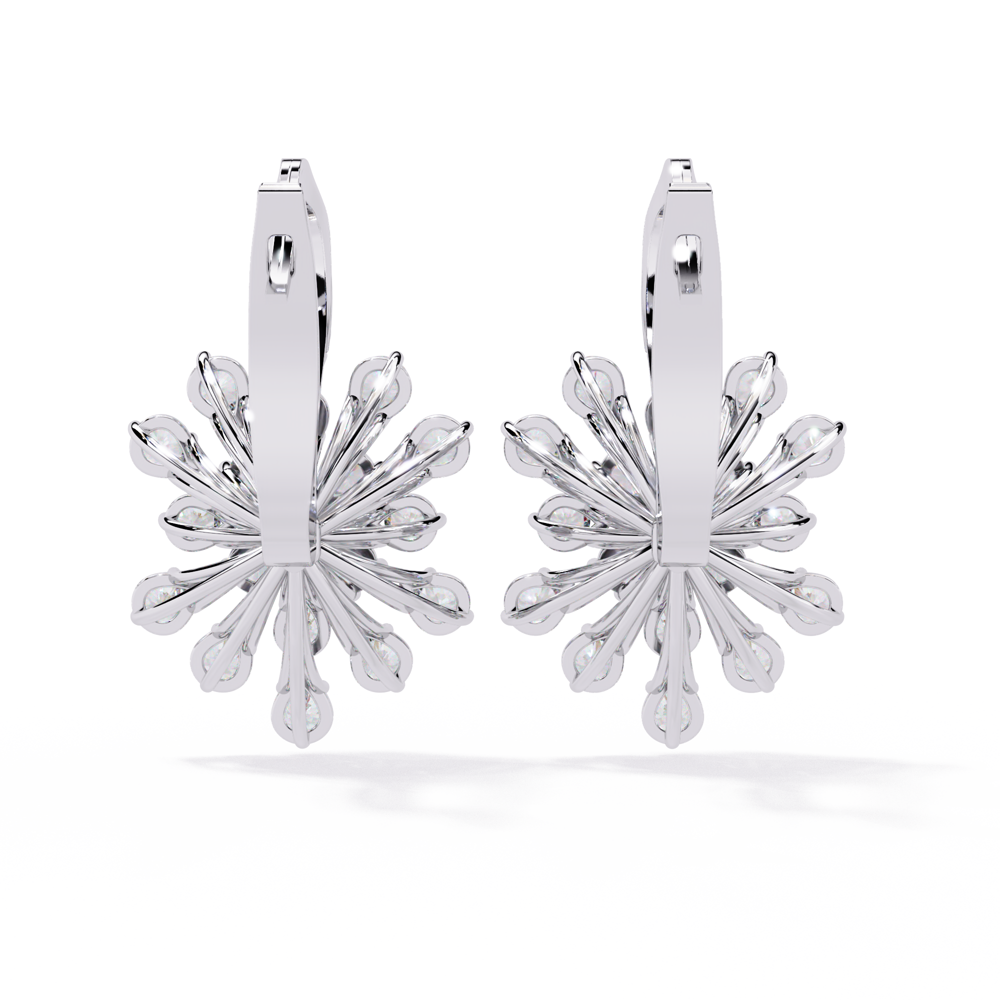 Snowflake Sparkle CZ Dangle Earrings in Sterling Silver Jewelry By Azuni & Company