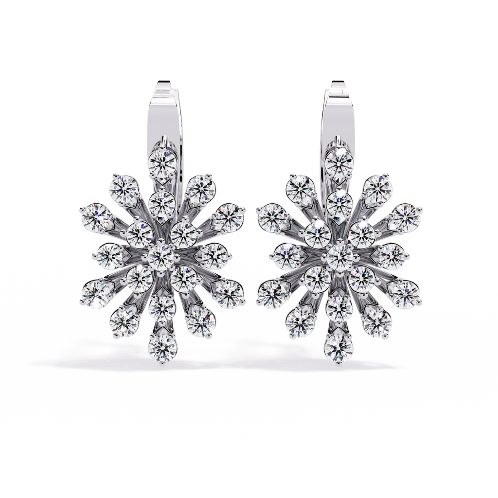 Snowflake Sparkle CZ Dangle Earrings in Sterling Silver Jewelry By Azuni & Company