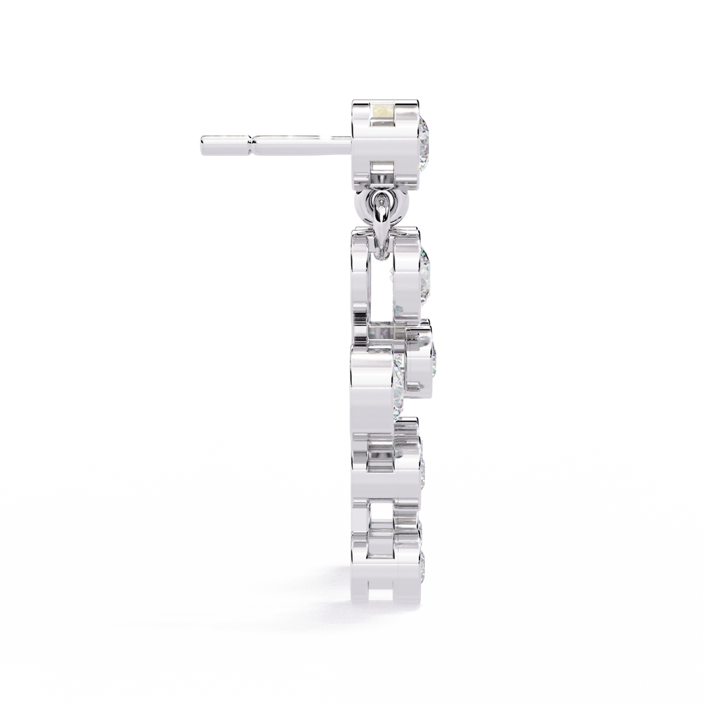 Stellar Cascades: CZ Diamond Dangle Earrings in 925 Sterling Silver Jewelry By Azuni & Company