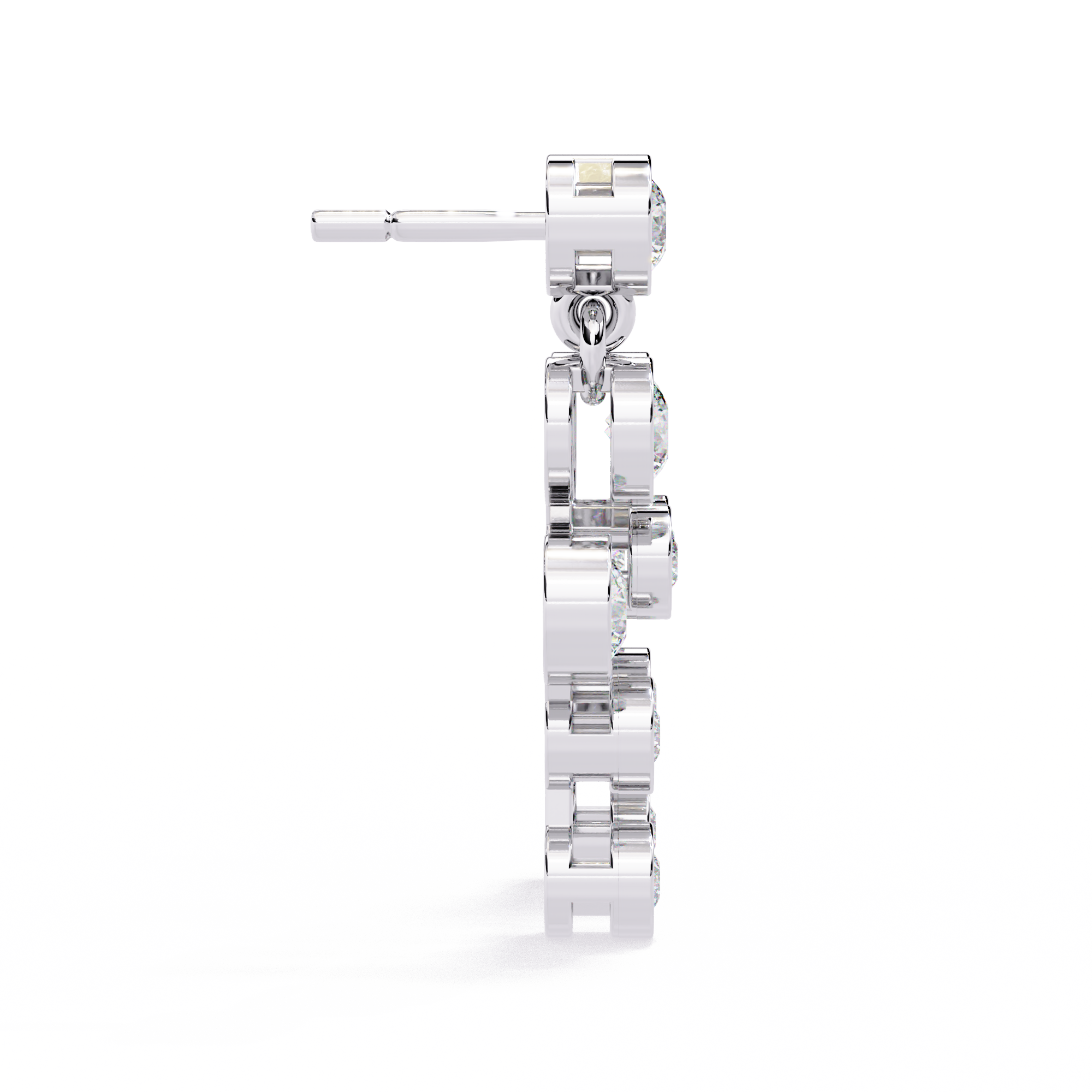 Stellar Cascades: CZ Diamond Dangle Earrings in 925 Sterling Silver Jewelry By Azuni & Company