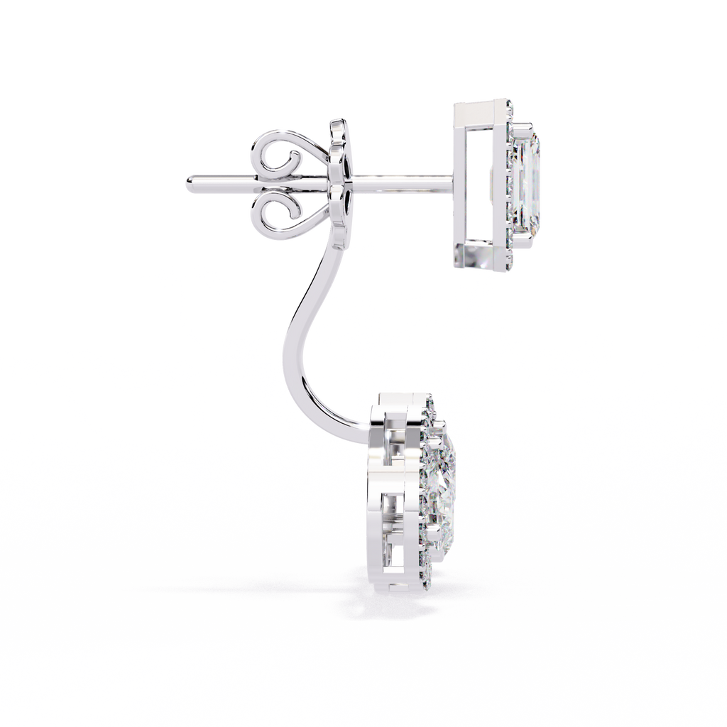 Dazzling Clarity: CZ & Sterling Silver Ear Jacket Earrings Jewelry By Azuni & Company